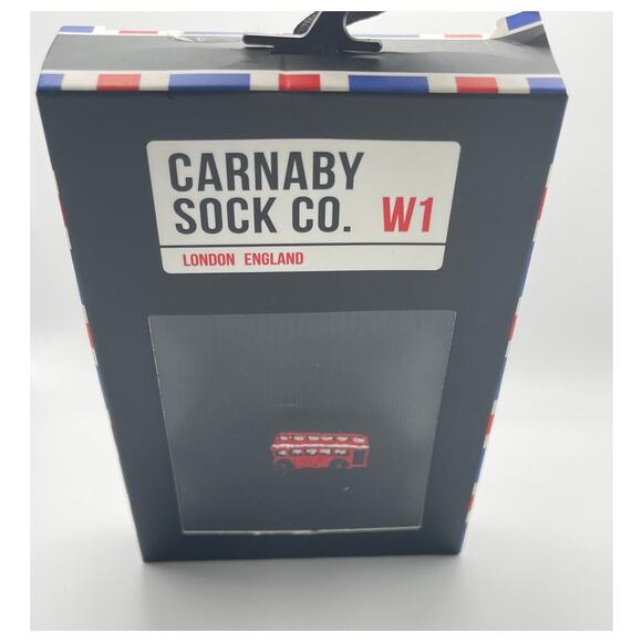 Carnaby Sock Co. London England Double Decker Bus Men's Socks 1 Pair Gift Box - Picture 1 of 4